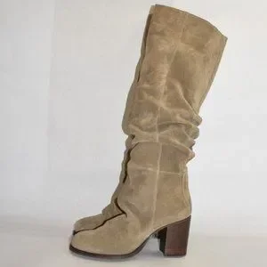 Free People | Shoes | 28 Free People Elle Tall Slouch Boot Tan Suede ...